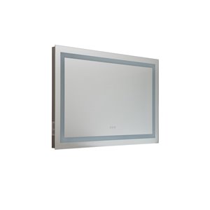Sunjoy Luxury LED Mirror with Bluetooth Speaker - 47.8-in x 32.01-in - Silver