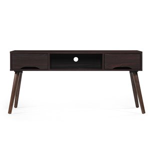 Noble House Frieda Mid-Century Modern Walnut Finish Fiberboard Entertainment Center