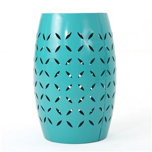 Noble House Lilac Outdoor 12-in Teal Iron Side Table