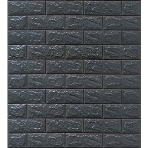 Dundee Deco Falkirk Jura II Peel and Stick 3D Wall Panel - Faux Bricks - 28-in x 30-in - Charcoal Brown - 10-Pack