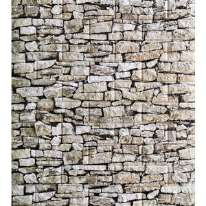 Dundee Deco Falkirk Jura II Peel and Stick 3D Wall Panel - Faux Stones - 28-in x 30-in - Beige and Off-White - 10-Pack