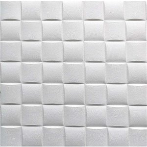 Dundee Deco Falkirk Jura II Peel and Stick 3D Wall Panel - Cubes - 28-in x 28-in - Off-White