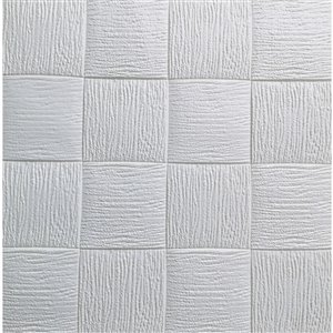 Dundee Deco Falkirk Jura II Peel and Stick 3D Wall Panel - Cubes - 28-in x 28-in - Off-White and Grey
