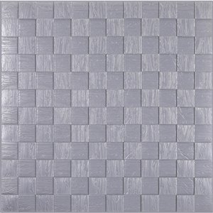 Dundee Deco Falkirk Jura II Peel and Stick 3D Wall Panel - Cubes - 28-in x 28-in - Silver Grey