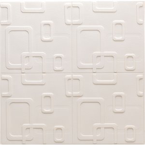 Dundee Deco Falkirk Jura II Peel and Stick 3D Wall Panel - Circular Shapes - 28-in x 28-in - Beige Cream - 5-Pack
