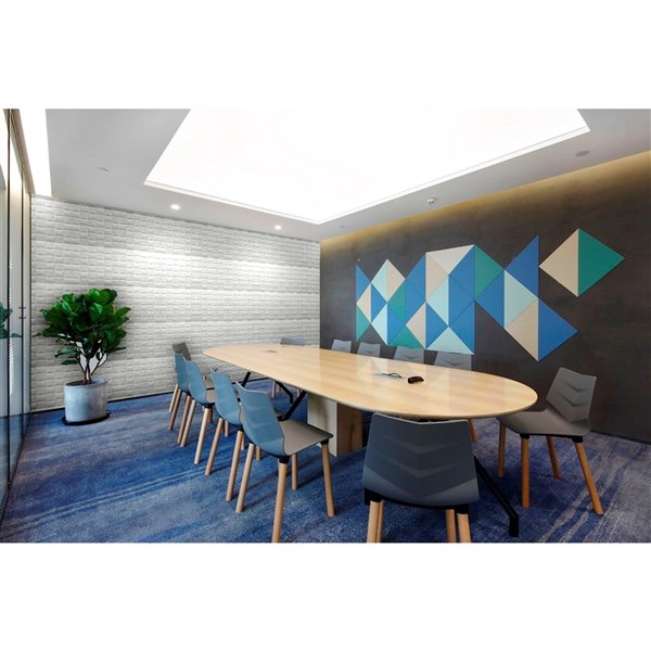 Dundee Deco Falkirk Jura II Peel and Stick 3D Wall Panel - Cubes - 28-in x 28-in - Off-White - 5-Pack