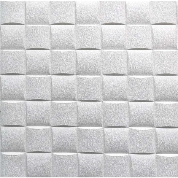 Dundee Deco Falkirk Jura II Peel and Stick 3D Wall Panel - Cubes - 28-in x 28-in - Off-White - 5-Pack