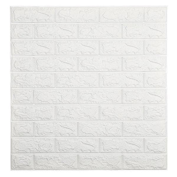 Dundee Deco Falkirk Jura II Peel and Stick 3D Wall Panel - Faux Bricks - 28-in x 30-in - Off-White/Grey - 10-Pack