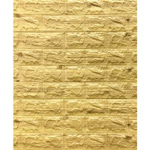 Dundee Deco Falkirk Jura II Peel and Stick 3D Wall Panel - Faux Bricks - 28-in x 30-in - Greenish Brown - 10-Pack