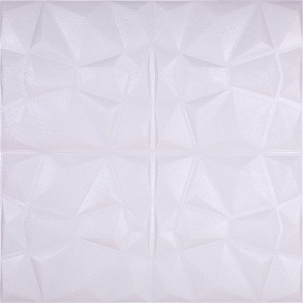 Dundee Deco Falkirk Jura II Peel and Stick 3D Wall Panel - Diamonds - 28-in x 28-in - Off-White - 10-Pack