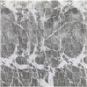 Dundee Deco Falkirk Jura II Peel and Stick 3D Wall Panel - Faux Marble Cubes - 28-in x 28-in - Grey/Off-White - 10-Pack