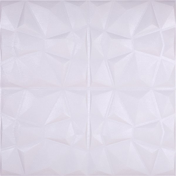 Dundee Deco Falkirk Jura II Peel and Stick 3D Wall Panel - Diamonds - 28-in x 28-in - Off-White