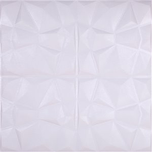 Dundee Deco Falkirk Jura II Peel and Stick 3D Wall Panel - Diamonds - 28-in x 28-in - Off-White