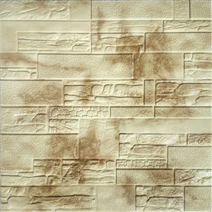 Dundee Deco Falkirk Jura II Peel and Stick 3D Wall Panel - Faux Bricks - 28-in x 28-in - Beige and Brown - 5-Pack