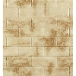 Dundee Deco Falkirk Jura II Peel and Stick 3D Wall Panel - Faux Bricks - 28-in x 30-in - Yellow and Cream - 10-Pack