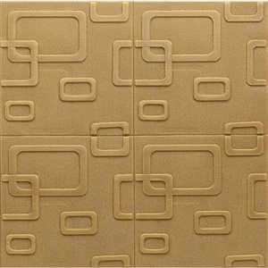 Dundee Deco Falkirk Jura II Peel and Stick 3D Wall Panel - Circular Shapes - 28-in x 28-in - Dark Gold - 10-Pack
