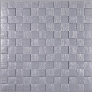 Dundee Deco Falkirk Jura II Peel and Stick 3D Wall Panel - Cubes - 28-in x 28-in - Silver Grey - 5-Pack