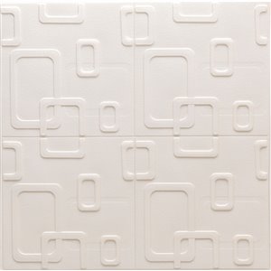 Dundee Deco Falkirk Jura II Peel and Stick 3D Wall Panel - Circular Shapes - 28-in x 28-in - Beige Cream