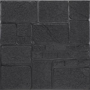 Dundee Deco Falkirk Jura II Peel and Stick 3D Wall Panel - Faux Bricks - 28-in x 28-in - Charcoal - 5-Pack