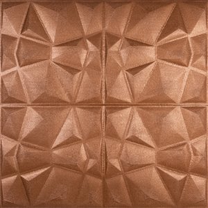 Dundee Deco Falkirk Jura II Peel and Stick 3D Wall Panel - Diamonds - 28-in x 28-in - Copper Bronze