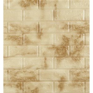 Dundee Deco Falkirk Jura II Peel and Stick 3D Wall Panel - Faux Bricks - 28-in x 30-in - Yellow and Cream - 5-Pack