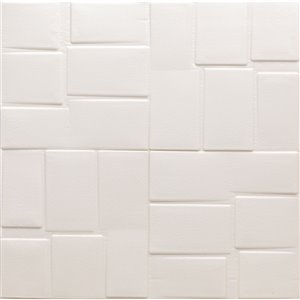 Dundee Deco Falkirk Jura II Peel and Stick 3D Wall Panel - Rectangles - 28-in x 28-in - Off-White and Cream