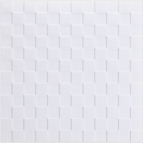 Dundee Deco Falkirk Jura II Peel and Stick 3D Wall Panel - Cubes - 28-in x 28-in - White