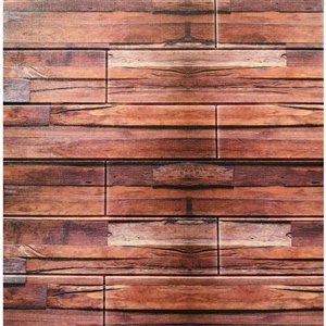 Dundee Deco Falkirk Jura II Peel and Stick 3D Wall Panel - Faux Planks - 28-in x 28-in - Red and Orange - 5-Pack