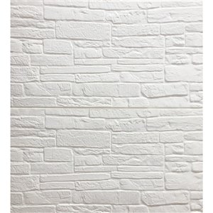 Dundee Deco Falkirk Jura II Peel and Stick 3D Wall Panel - Faux Bricks - 28-in x 28-in - Cream and Off-White - 5-Pack