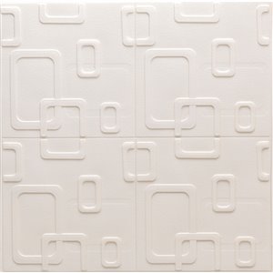 Dundee Deco Falkirk Jura II Peel and Stick 3D Wall Panel - Circular Shapes - 28-in x 28-in - Cream and Beige - 10-Pack