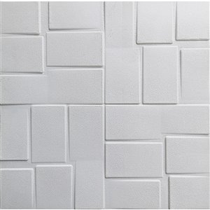 Dundee Deco Falkirk Jura II Peel and Stick 3D Wall Panel - Rectangles - 28-in x 28-in - Off-White