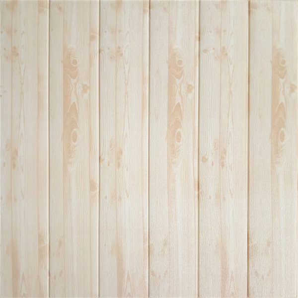 Dundee Deco Falkirk Jura II Peel and Stick 3D Wall Panel - Faux Planks - 28-in x 28-in - Beige - 5-Pack