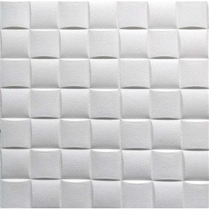 Dundee Deco Falkirk Jura II Peel and Stick 3D Wall Panel - Circular Shapes - 28-in x 28-in - Off-White - 10-Pack