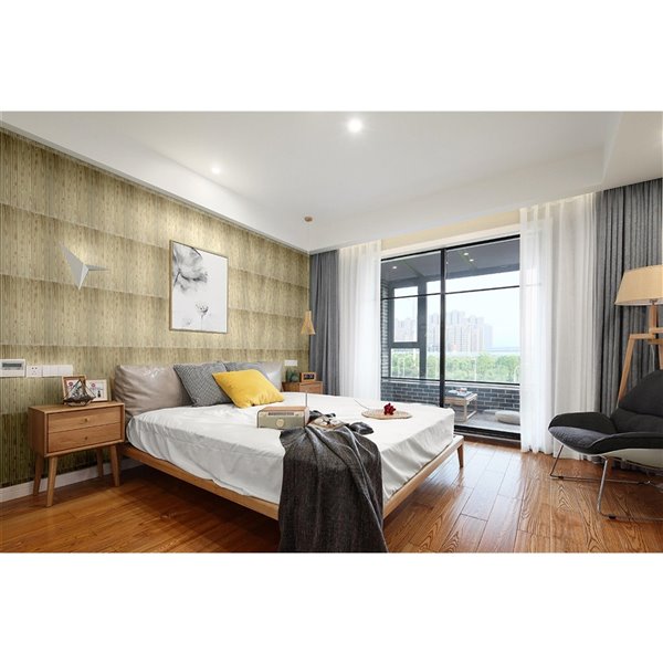 Dundee Deco Falkirk Jura II Peel and Stick 3D Wall Panel - Faux Wood - 28-in x 28-in - Yellow, Green and Brown