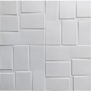 Dundee Deco Falkirk Jura II Peel and Stick 3D Wall Panel - Rectangles - 28-in x 28-in - Off-White - 10-Pack