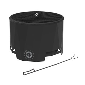 Blue Sky NHL Winnipeg Jets Patio Wood-Burning Fire Pit - Round - Steel - 24-in x 16-in - Black