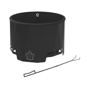 Blue Sky NHL Toronto Maple Leafs Patio Wood-Burning Fire Pit - Round - Steel - 24-in x 16-in - Black
