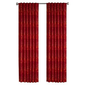 North Home Spencer Single Curtain Panel - Rod Pocket - 96-in - Burgundy
