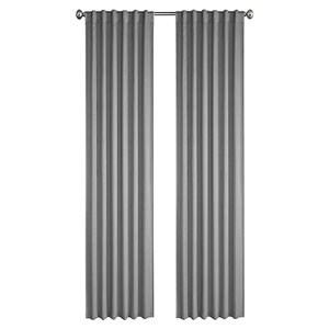 North Home Princeton Single Curtain Panel - Rod Pocket - 96-in - Silver Grey