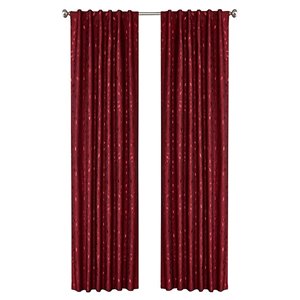 North Home Ivy Single Curtain Panel - Rod Pocket - 96-in - Burgundy