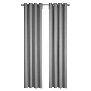 North Home Princeton Single Curtain Panel - Grommet - 96-in - Silver Grey