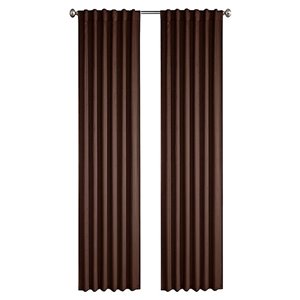 North Home Princeton Single Curtain Panel - Rod Pocket - 96-in - Brown