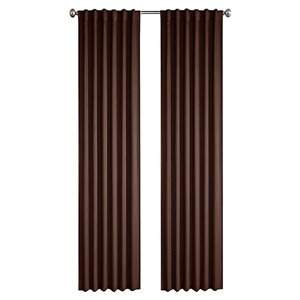 Panneau de rideau simple passe-pôle Princeton par North Home, 96 po, brun