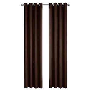 North Home Princeton Single Curtain Panel - Grommet - 96-in - Brown
