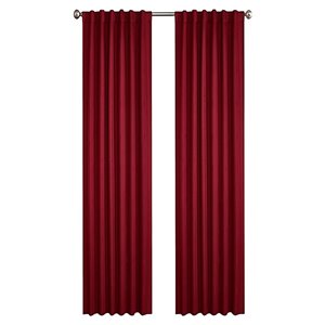 North Home Princeton Single Curtain Panel - Rod Pocket - 96-in - Burgundy