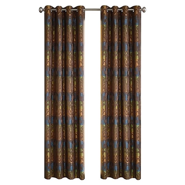 North Home Spencer Single Curtain Panel - Grommet - 96-in - Coffee
