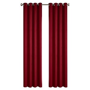 North Home Princeton Single Curtain Panel - Grommet - 96-in - Burgundy
