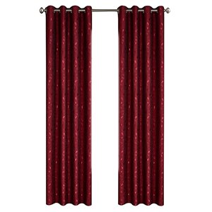 North Home Ivy Single Curtain Panel - Grommet - 96-in - Burgundy