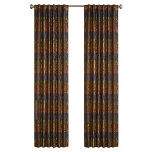 North Home Spencer Single Curtain Panel - Rod Pocket - 96-in - Coffee