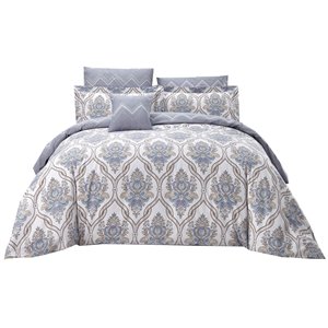 Ensemble de housse de couette Jasper de North Home pour grand lit, 7 pièces